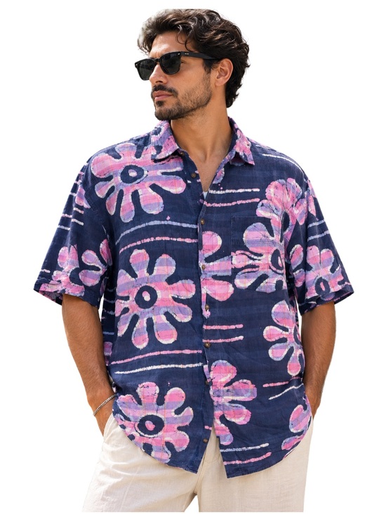 Vintage Other - Colours by Alexander Julian Men’s Floral Button-Up Shirt, Size M